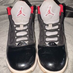 Jordan Kids Black and Red Low-Top Basketball Sneakers normal wear